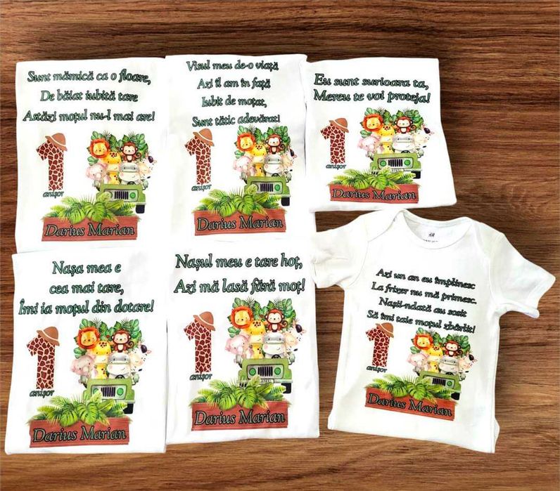 Tricouri personalizate aniversare 1 an
