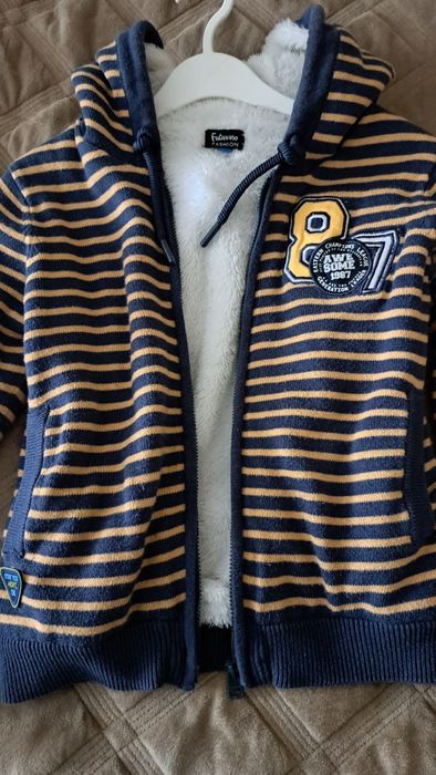 Вязаная кофта с мехом.