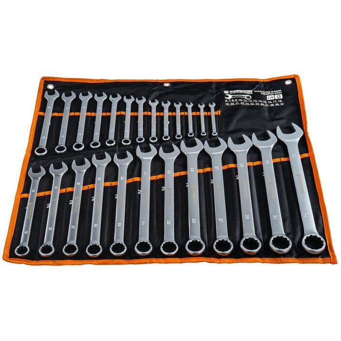 Set chei combinate 6 - 32 mm, 25 piese, husa textila neagra, Powermat