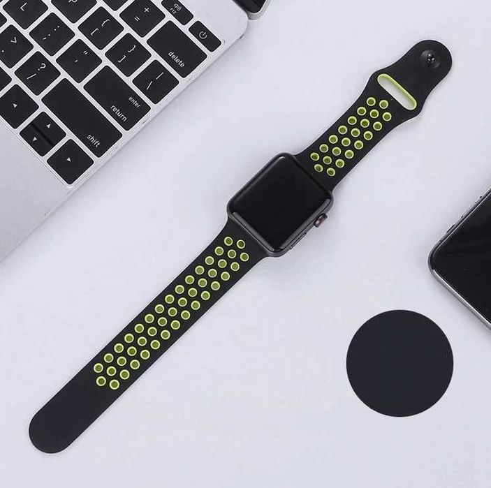 Curea sport de silicon perforata Apple Watch 10 9 8 7 6 5 42/44/45 mm