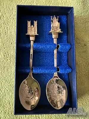 22ct позлатени комплект лъжици Queen Elizabeth II Golden Jubilee 2002