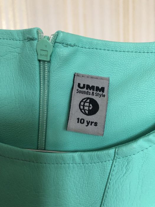 Кожанное модное платье для девочки 10 лет