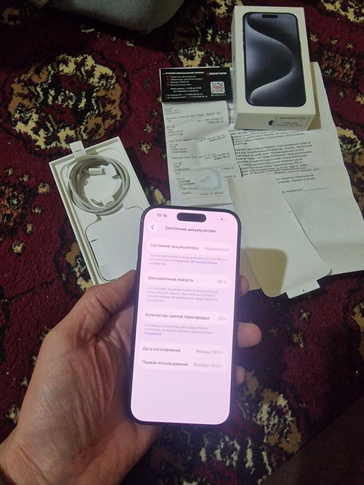 Iphone 15 Pro. 512 GB Emkost 89% Umuman qrchilgan joyi yoʻq