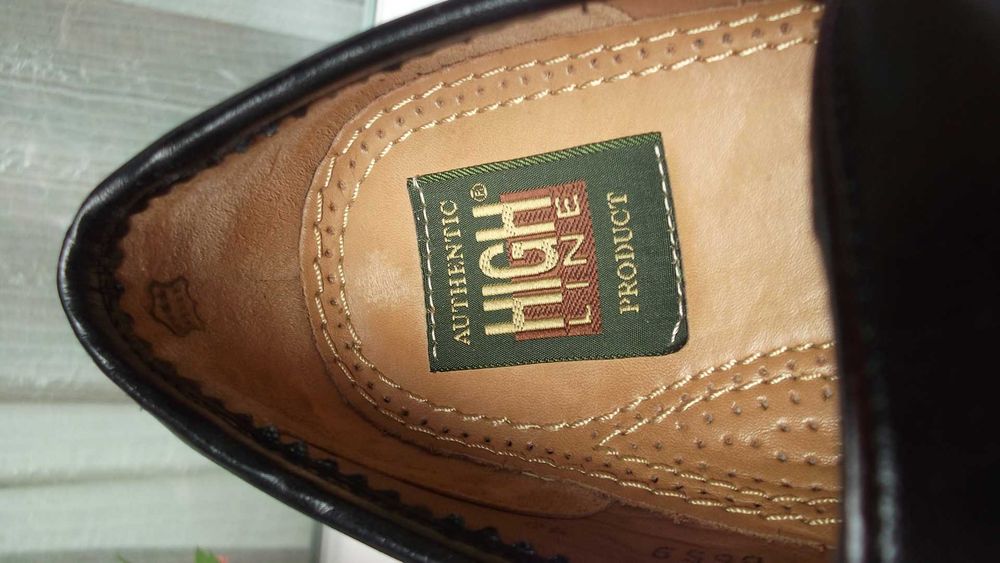 Италиански мъжки обувки от естествена кожа и гьон № 40