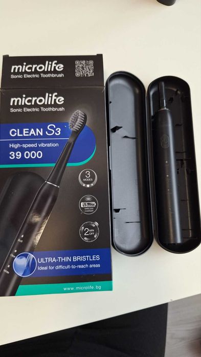 2бр Microlife Clean S3 и S5 Звукова електрическа четка за зъби черна