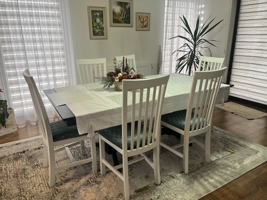 Masa sufragerie cu 6 scaune