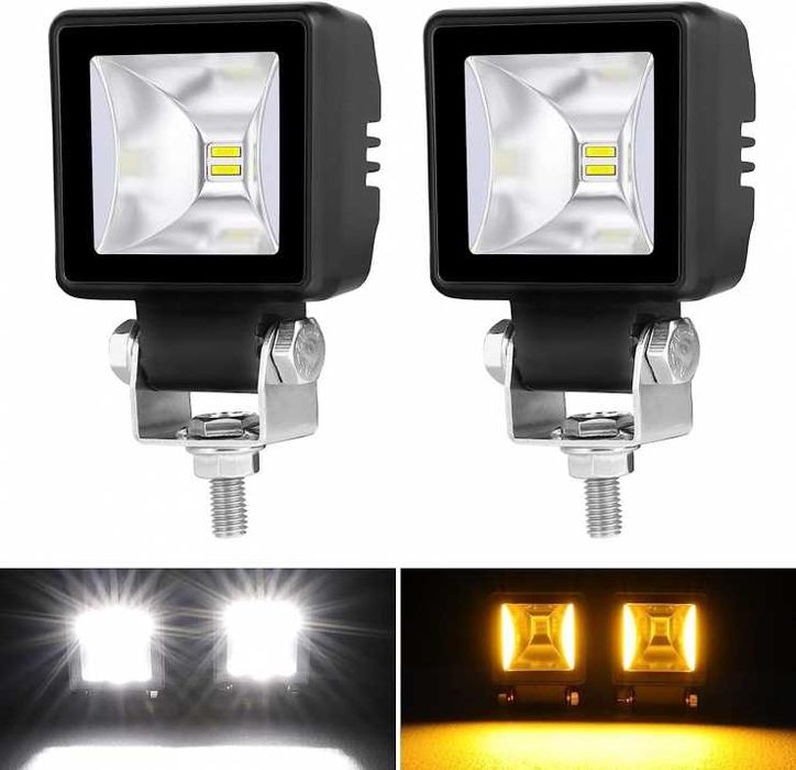 Комплект 6 Броя LED Халогени Фарове за Джип Офроуд Offroad с жълт DRL