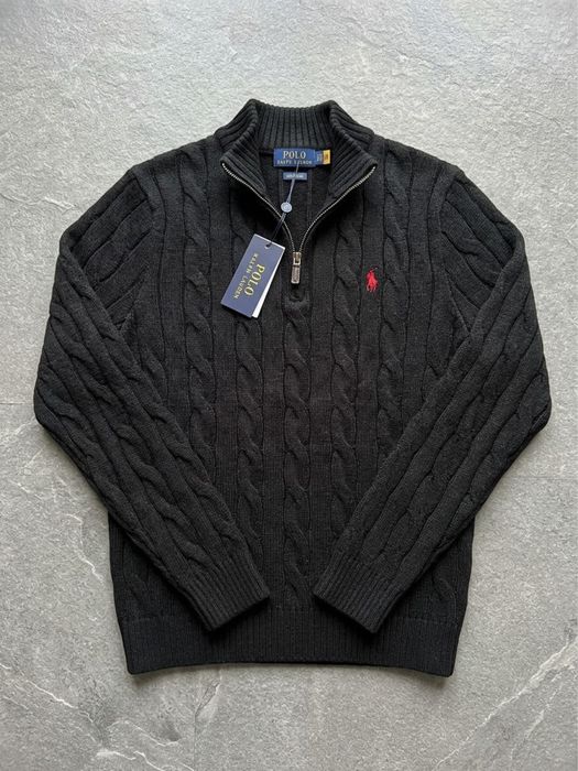 Quarterzipper Polo negru