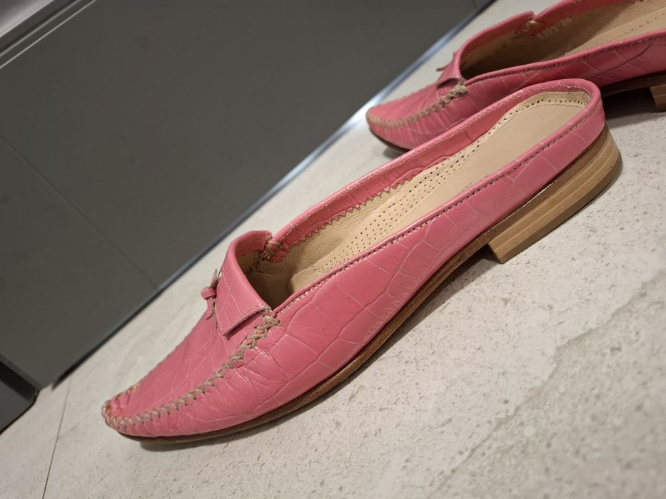 Saboți roz de piele Romolo Remo marimea 38