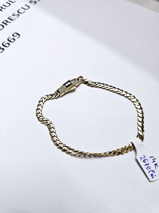 Vand bratara cuban din aur 14 k 5.13 g cod 911