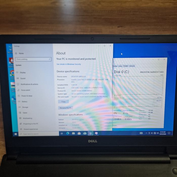 Laptop Dell Inspiron 15 I3-5005U SSD 112, 4GB RAM