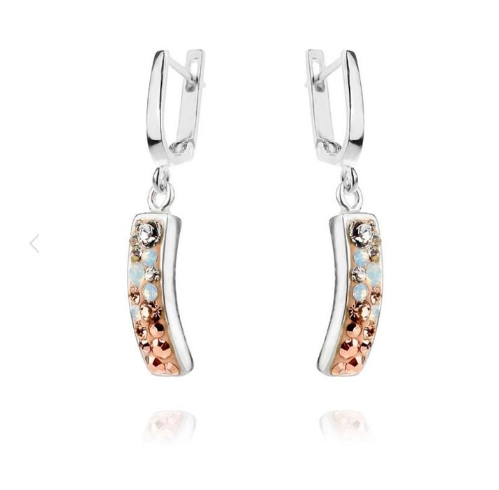 Сребърен комплект Swarovski – обеци, медальон и синджир