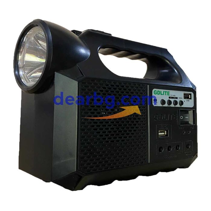 Мобилна Соларна Система с тонколона, радио и крушки GDLite-8017 Music