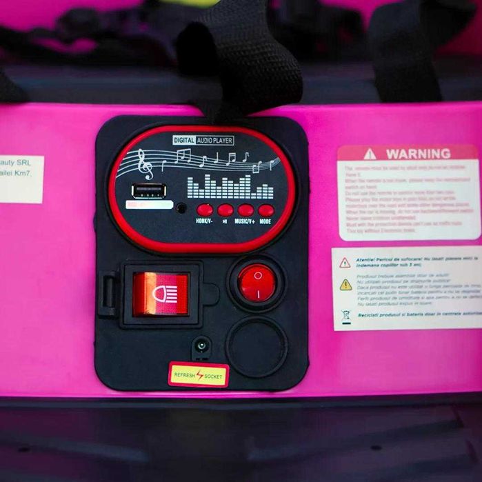 Masinuta busitoare electrica cu RC, Kinderauto Bumper, 2x 35W 12V pink