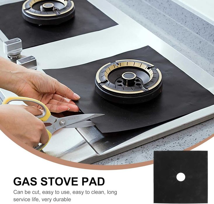 Set 4 folii protectie aragaz reutilizabile rezistente caldura 27x27cm
