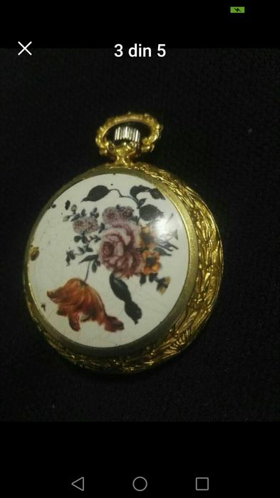 150 Lei. Ceas mecanic , de buzunar placat aur 18 K. Anker , German. An