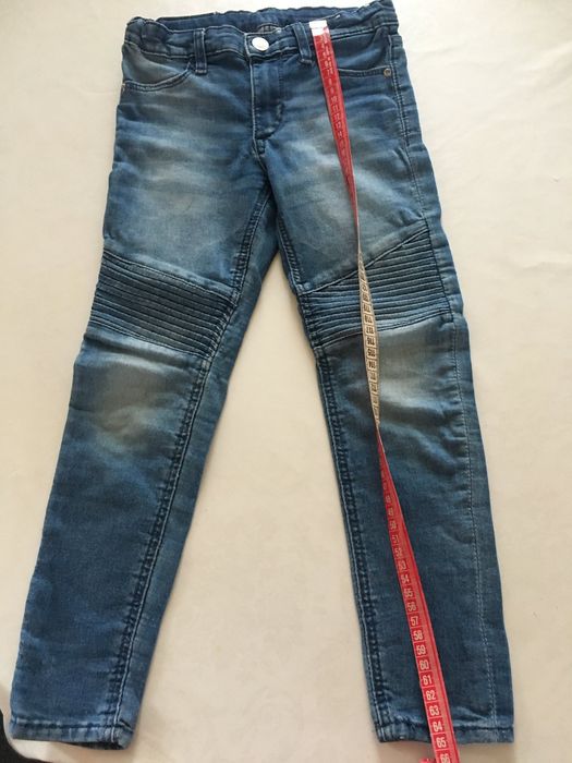 Дънки за момиче в синьо и черно