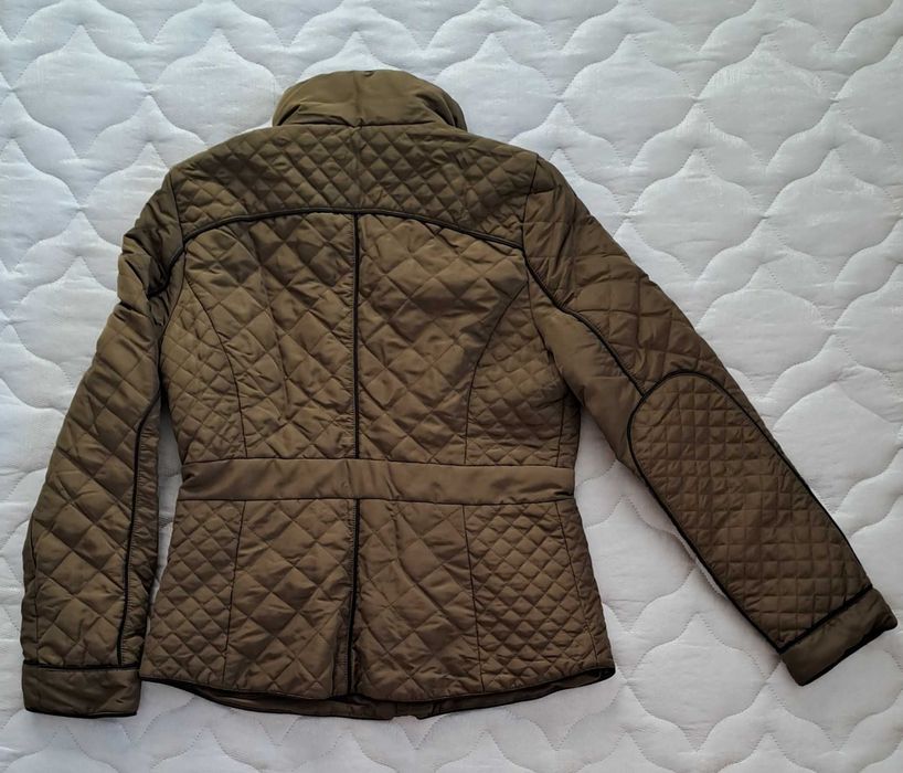 Стилно дамско яке - маслинено зелено