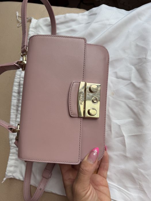 Furla кожена чанта 12.5x21.5x8