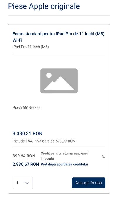 Display swap iPad Pro 11” M5 A3357– stare impecabilă