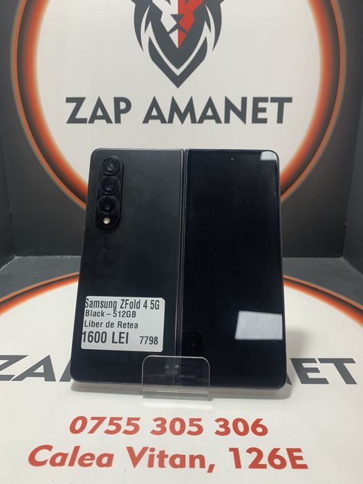 Zap Amanet Vitan - Samsung ZFold 4 5G - Black - 512Gb