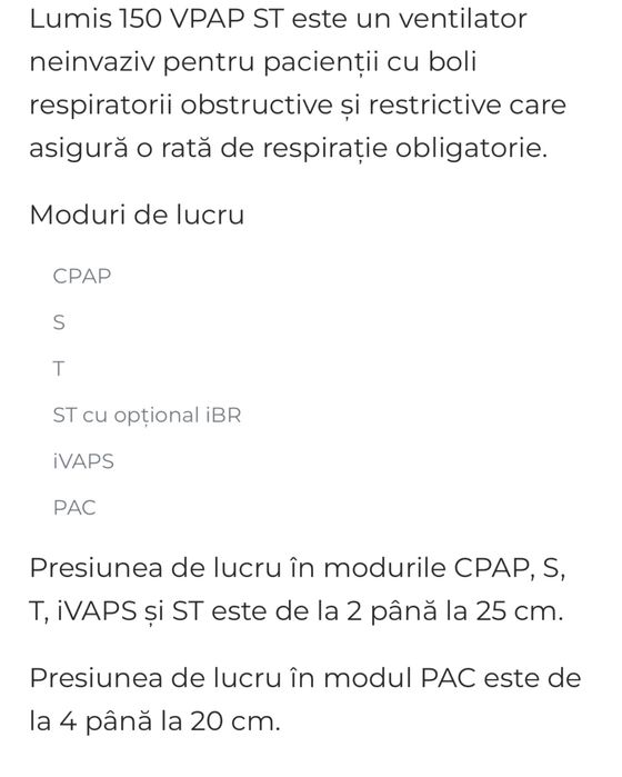Resmed lumis 150 vpap st, cpap