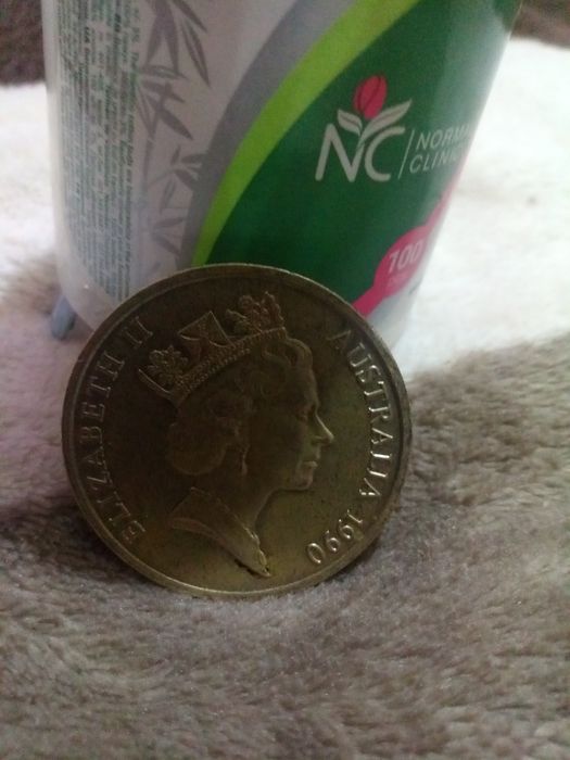 moneda ani 1990 .5dollar Elisabetta ll
