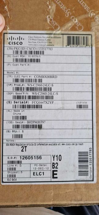 Switch profesional CISCO WS-C2960-24LC-S (NOU / Fullbox)