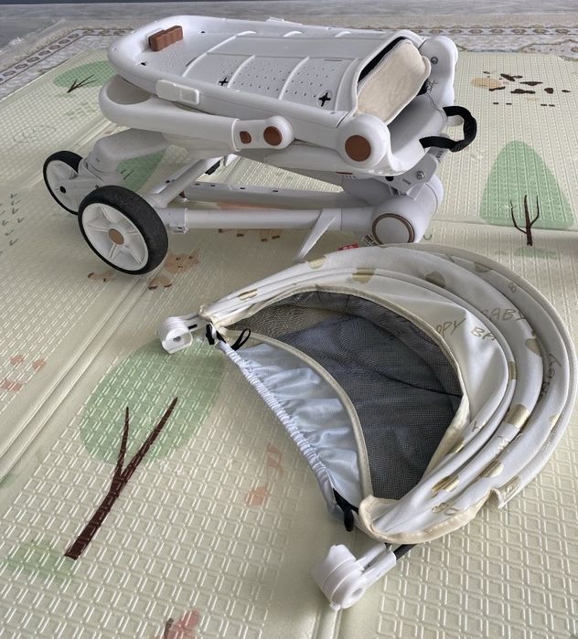 Коляска дрон белый цвет
