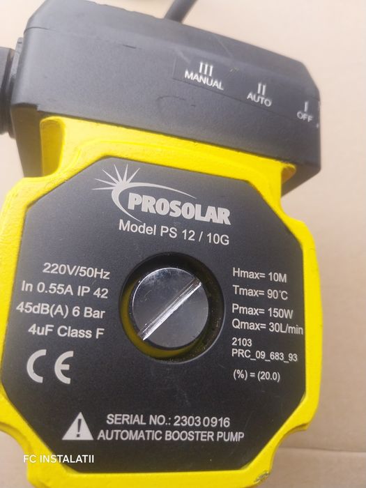 Pompa panou solar, debit 30 l/ min,150 W, inaltime 10 m