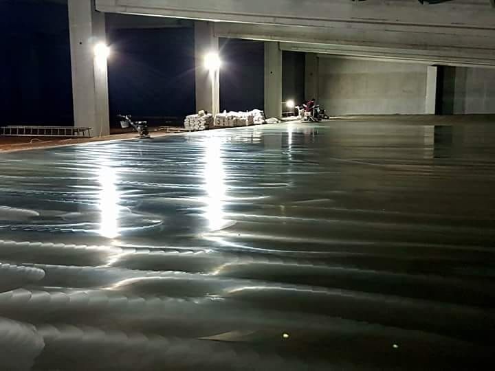 Șapă / turnare beton finisat / Elicopterizat cu cuart, Periat.