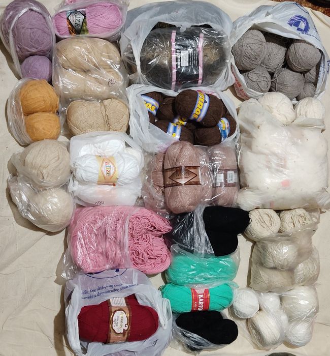 Пряжа разная новая и б/у более 32 кг
