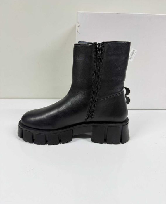 ANSWEAR.LAB Chunky Leather Black Boots (Нови) - Размер 38 (24 см стелка)