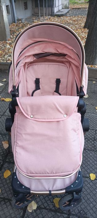 Бебешка количка Moni 2 в 1 - момиче, розова