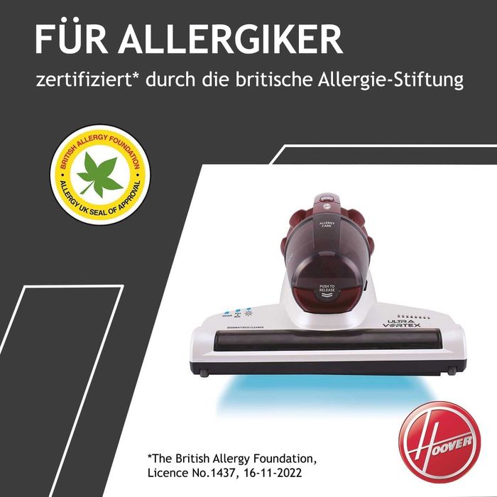 Прахосмукачка за матраци и акари Hoover Ultra Vortex (MBC500UV) с UV светлина