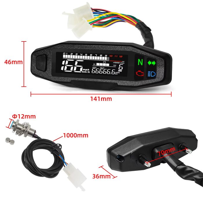 Bord moto motocicleta ceas vitezometru kilometraj scuter ATV  semnal
