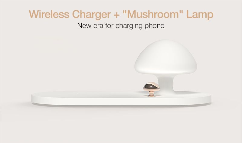 Безжично зарядно с нощна лампа QI Wireless Charger with Touch-control