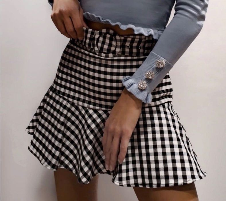 Къса карирана пола ZARA