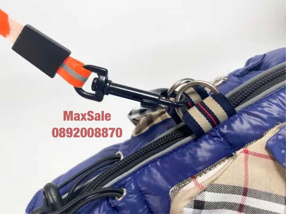 Кучешко яке зимно елегантно луксозно гащеризон синьо