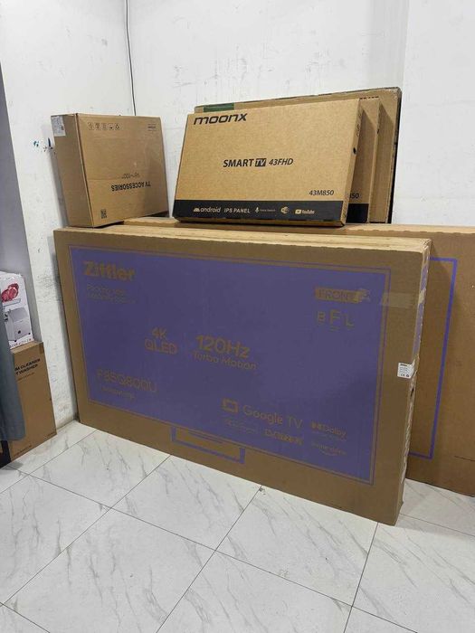 Телевизор ZIFFLER 85 4K QLED 120Hz GoogleTV  голосовое управления есть
