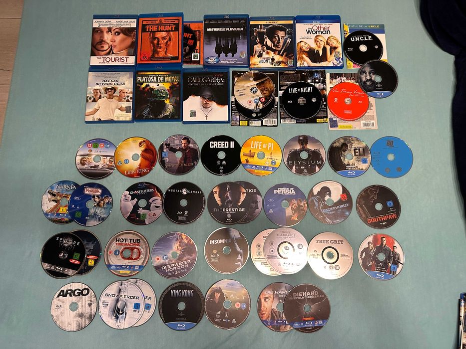 LOT filme BluRay, toate genurile (cu/fara romana) + carcase goale