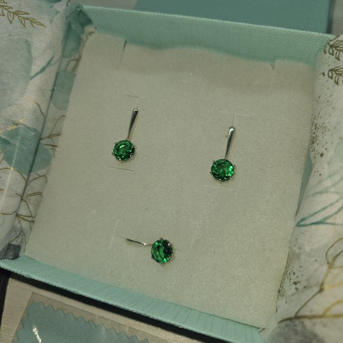 Серьги и кулон серебро Соколов