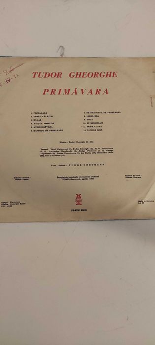 Tudor Gheorghe - Primavara - Disc vinil