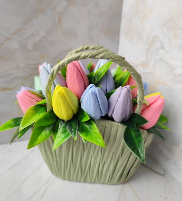 Мыльный букет из тюльпанов