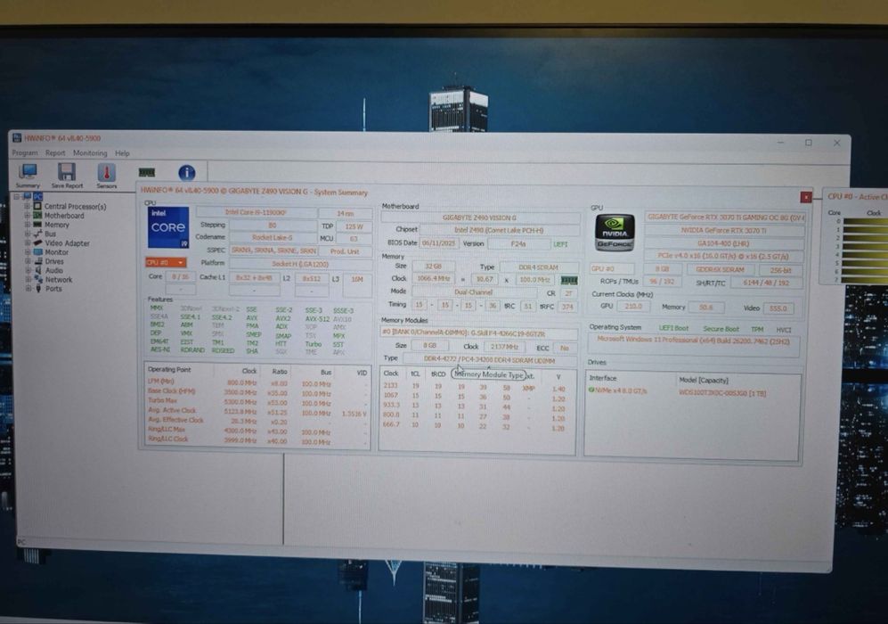 PC Gaming / Editare – i9 11900KF, RTX 3070 Ti, 32gb RAM 4200Mhz