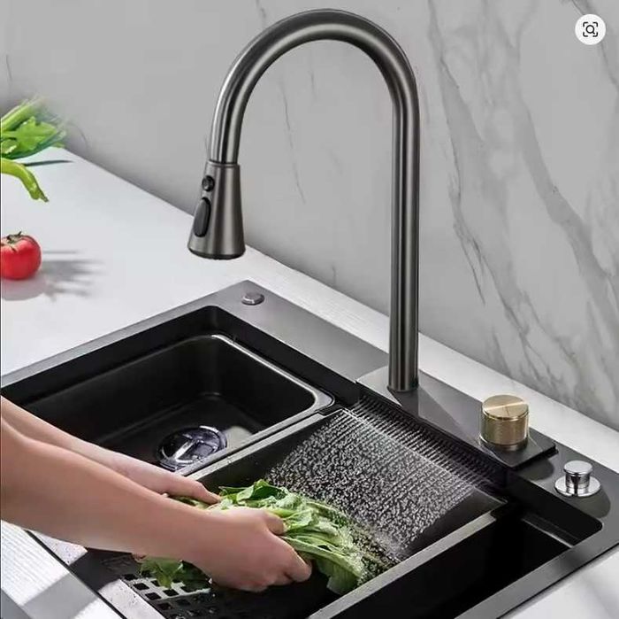 Chiuveta Multifunctionala Inox Negru 750x460,toate accesoriile incluse