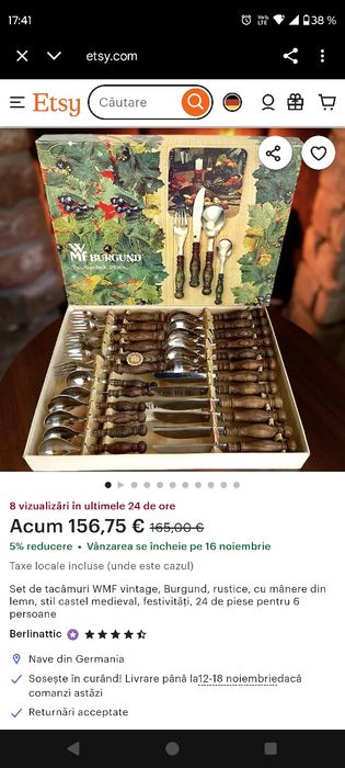 Superb set de tacâmuri WMF Burgund