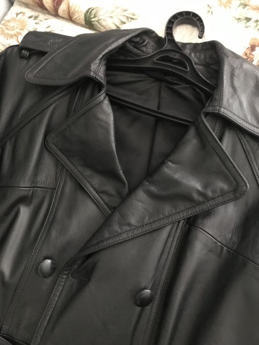 Кожаный  плащь муж.