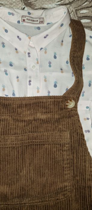 Нежная Рубашка Pull&bear с ананасами размер XS-S