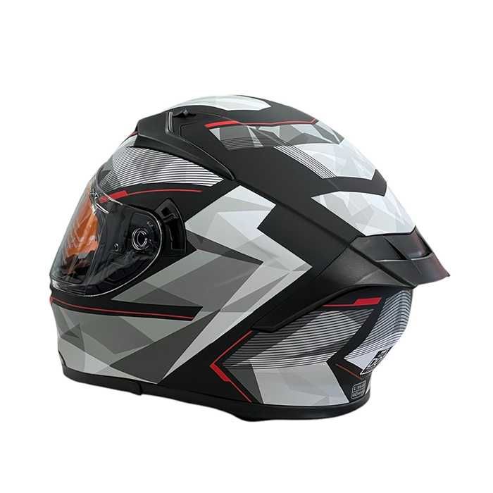 Каска за мотор WLT Matt Black Red с вградени очила.